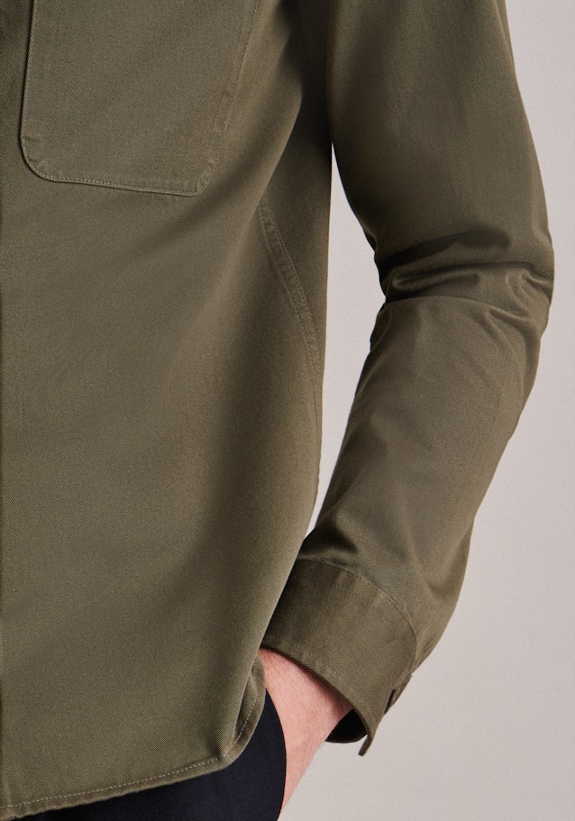 Regular Surchemise Uni in Vert | Seidensticker Onlineshop