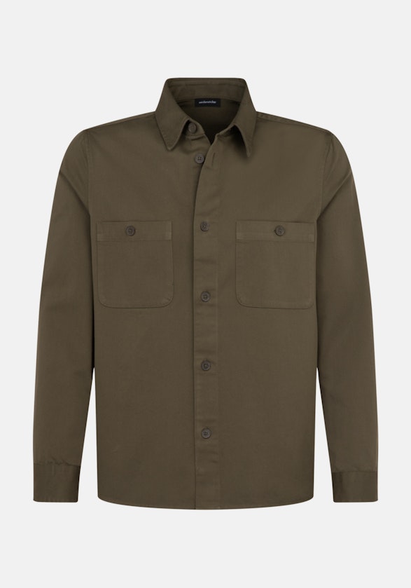 Regular Surchemise Uni in Vert | Seidensticker Onlineshop