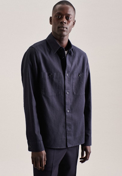 Regular Overshirt in Dark Blue |  Seidensticker Onlineshop