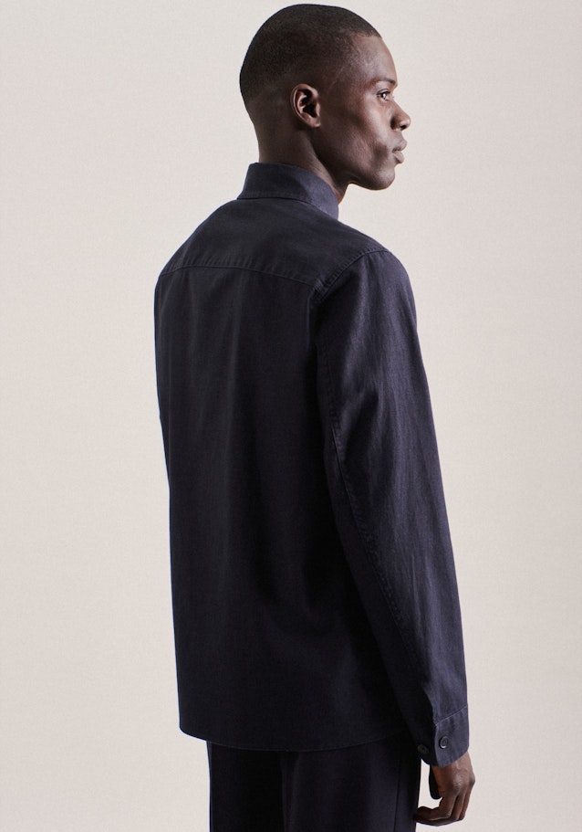 Regular Surchemise Uni in Bleu Foncé | Seidensticker Onlineshop