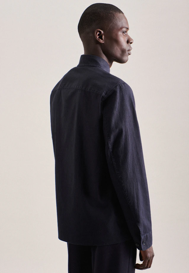 Regular Overshirt Uni in Dunkelblau |  Seidensticker Onlineshop