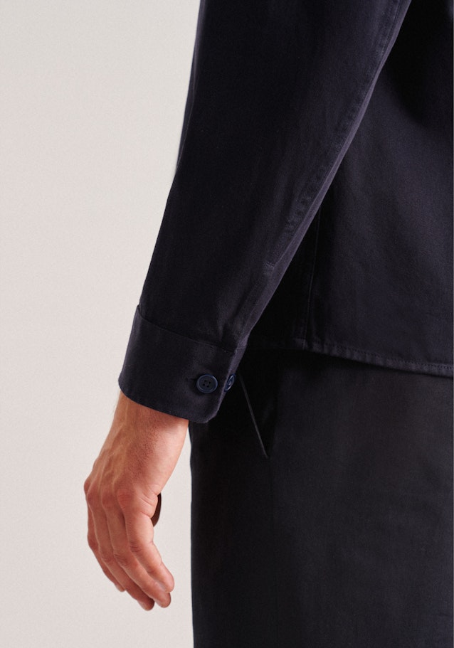 Regular Surchemise Uni in Bleu Foncé | Seidensticker Onlineshop