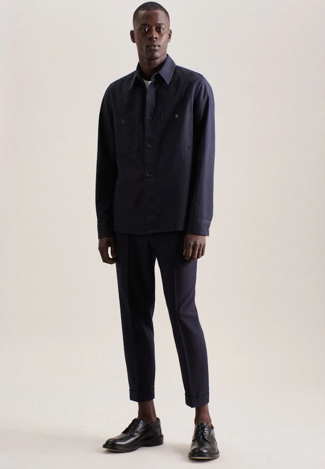 Regular Overshirt Uni in Dunkelblau |  Seidensticker Onlineshop