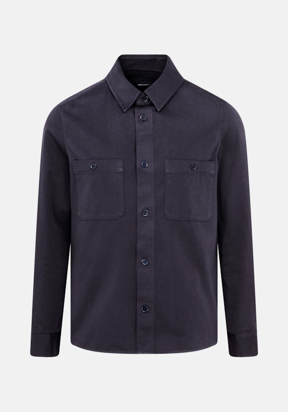 Regular Surchemise Uni in Bleu Foncé | Seidensticker Onlineshop