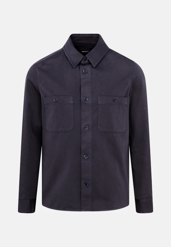 Regular Overshirt Uni in Dunkelblau |  Seidensticker Onlineshop