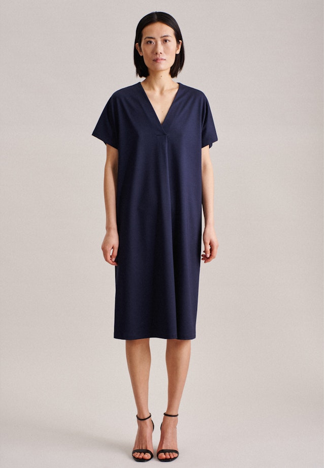 Jersey Midi (knee-length) Dress in Dark Blue |  Seidensticker Onlineshop