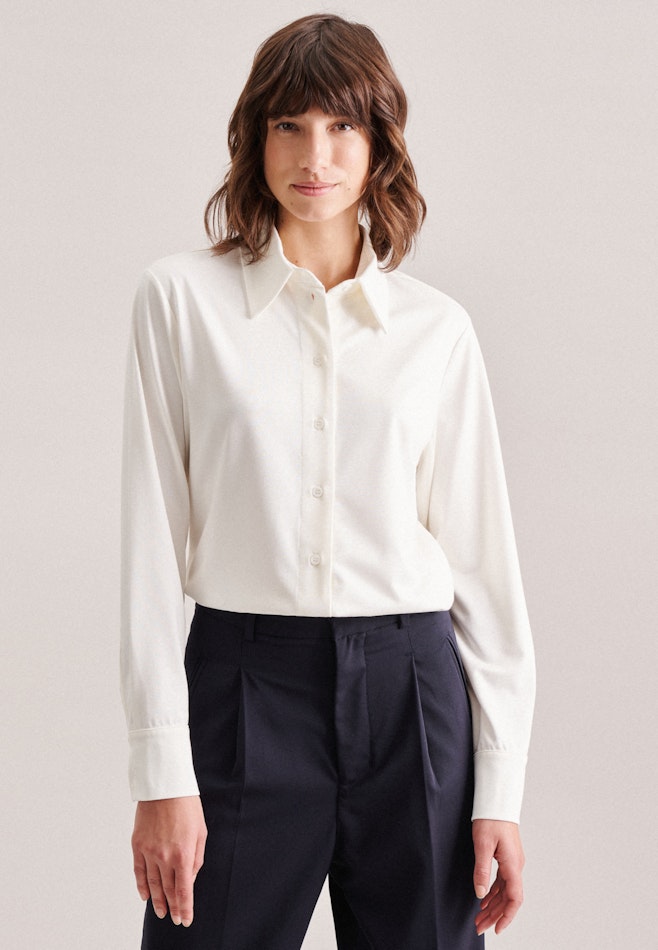 Long sleeve Jersey Shirt Blouse in Ecru | Seidensticker online shop