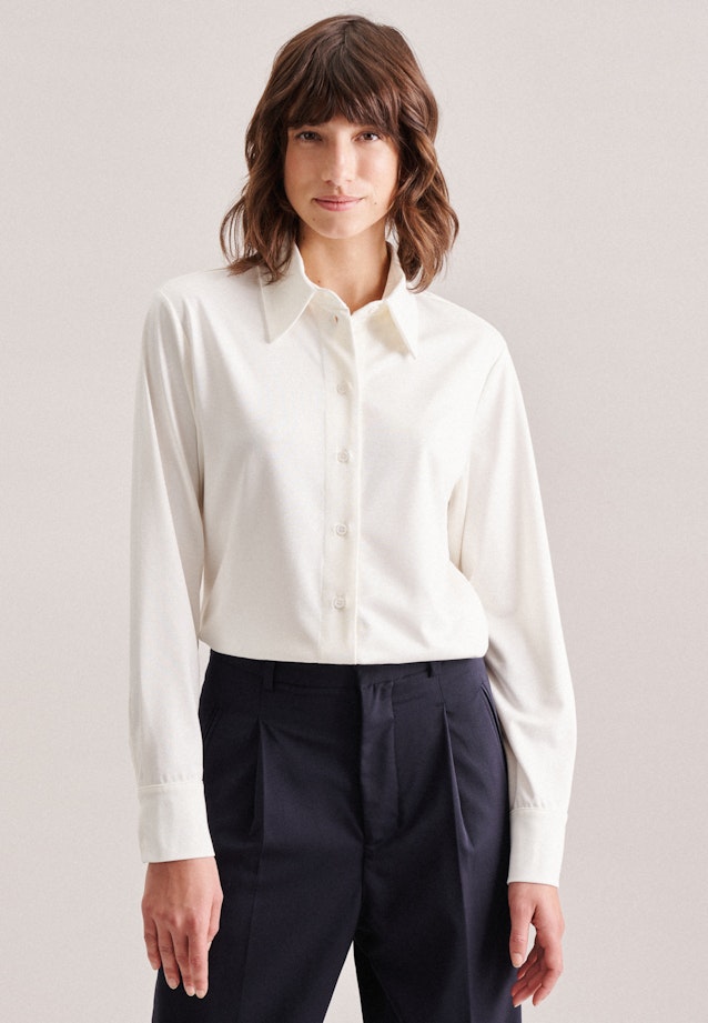 Long sleeve Jersey Shirt Blouse in Ecru |  Seidensticker Onlineshop
