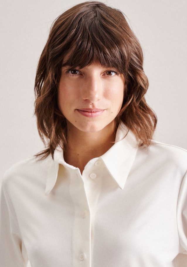 Shirt blouse Uni in Ecru | Seidensticker Onlineshop