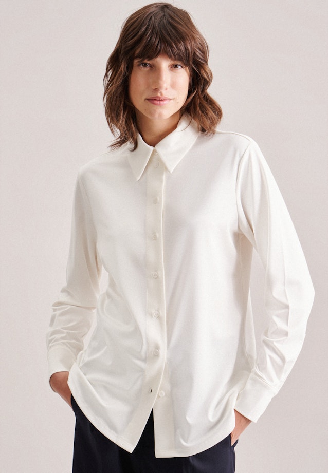 lange Arm Jersey Shirtblouse in Ecru |  Seidensticker Onlineshop