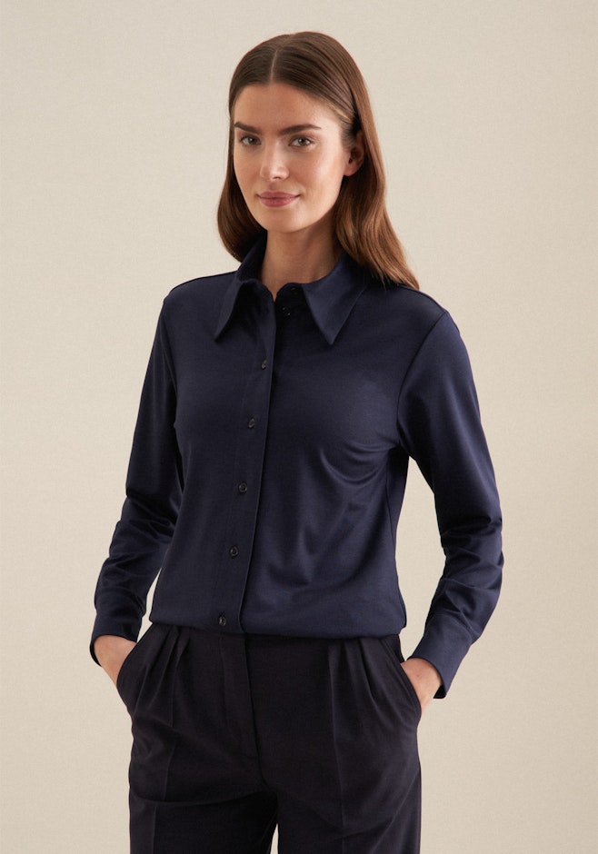 Hemdbluse Uni in Dunkelblau | Seidensticker Onlineshop