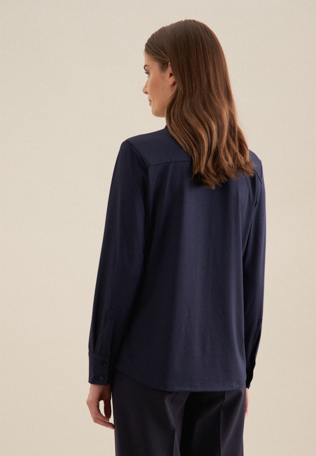 lange Arm Jersey Shirtblouse in Donkerblauw | Seidensticker Onlineshop