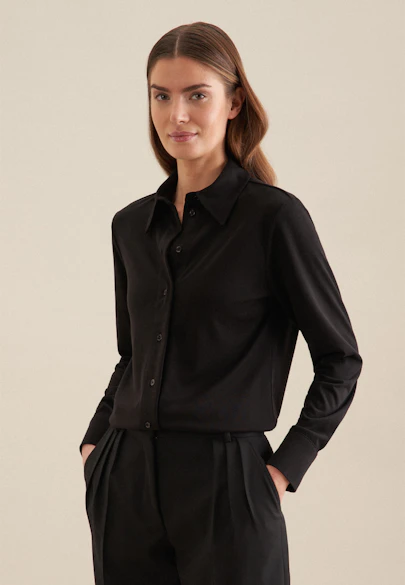 Hemdbluse Uni in Schwarz |  Seidensticker Onlineshop