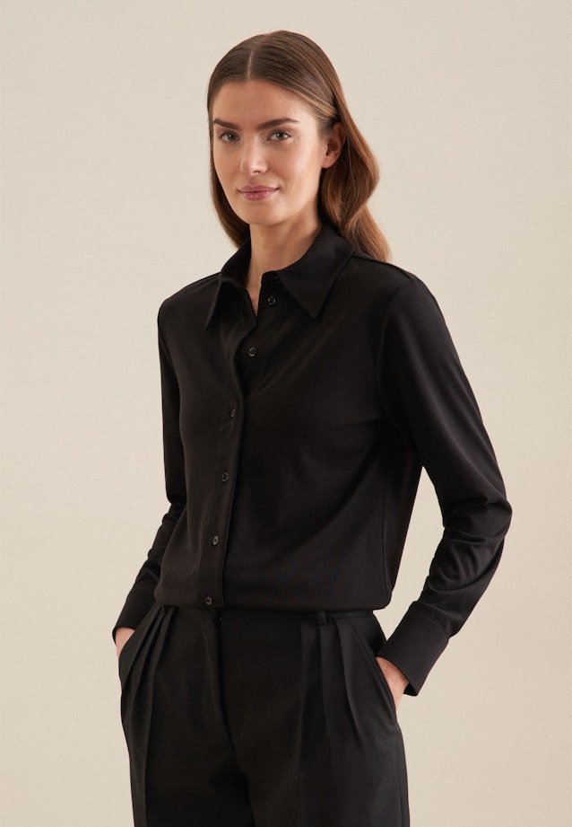 Chemisier chemise Uni in Noir |  Seidensticker Onlineshop