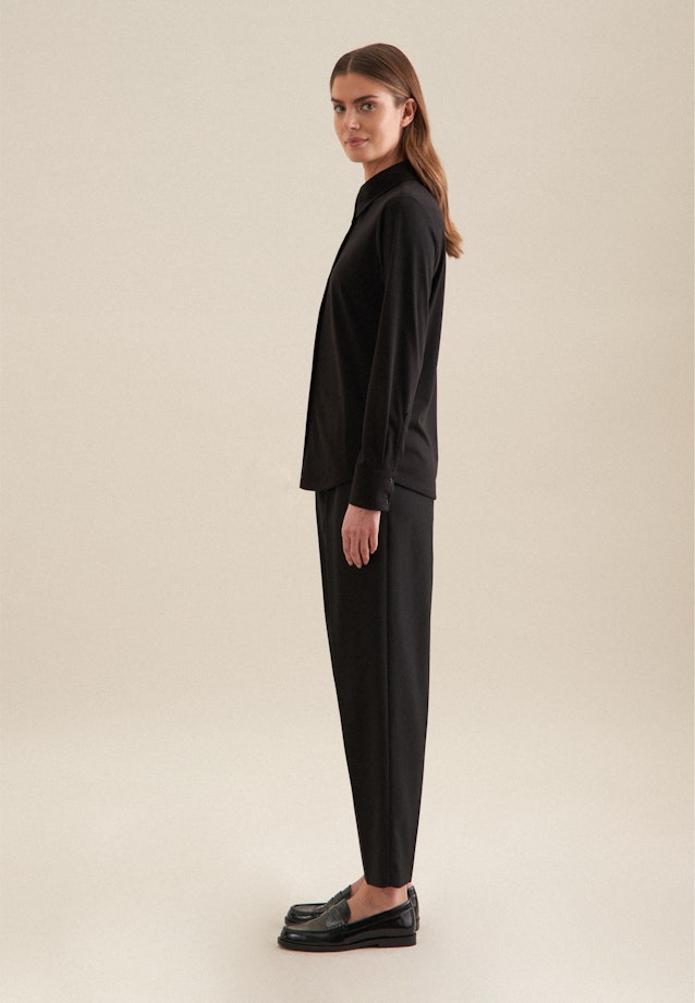 Long sleeve Jersey Shirt Blouse in Black |  Seidensticker Onlineshop