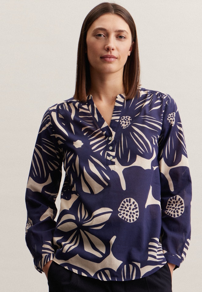 Long sleeve Voile Tunic in Dark Blue | Seidensticker Onlineshop