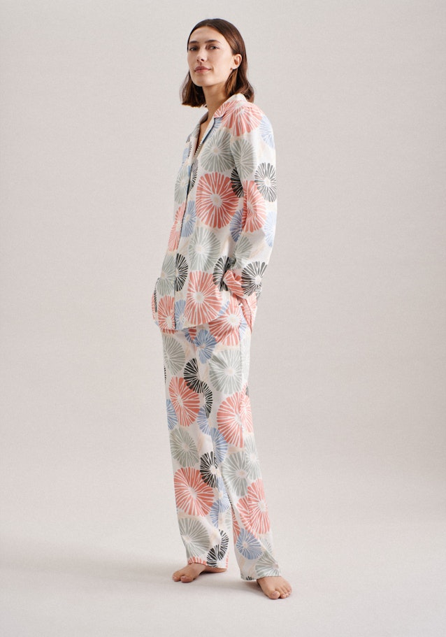 Pyjama Regular Manche Longue À Revers in Blanc |  Seidensticker Onlineshop