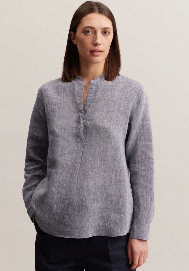 Long sleeve Linen Tunic in Dark Blue | Seidensticker Onlineshop