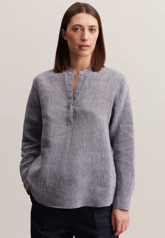 Long sleeve Linen Tunic in Dark Blue |  Seidensticker Onlineshop