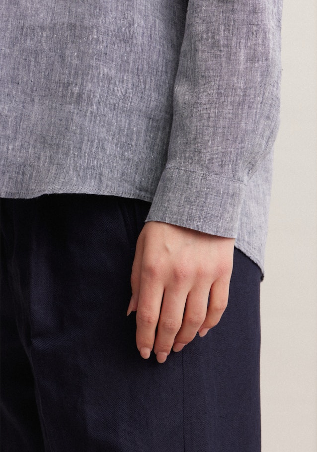Long sleeve Linen Tunic in Dark Blue |  Seidensticker Onlineshop