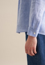 Long sleeve Linen Tunic in Medium Blue |  Seidensticker Onlineshop