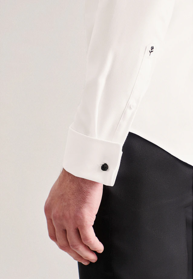 Shaped Chemise de smoking Uni in Ecru |  Seidensticker Onlineshop