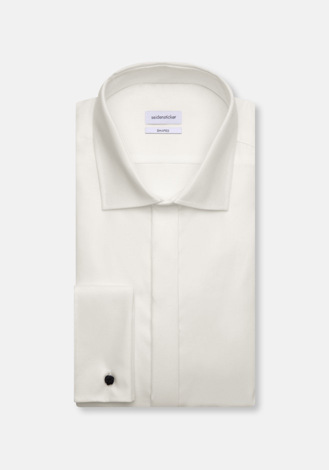 Shaped Chemise de smoking Uni dans Ecru | Boutique en ligne Seidensticker
