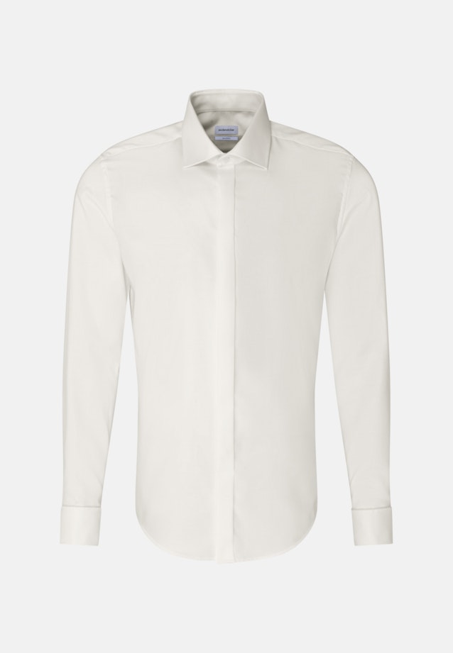 Easy-iron Twill Galashirt in Shaped with Kentkraag in Ecru |  Seidensticker Onlineshop
