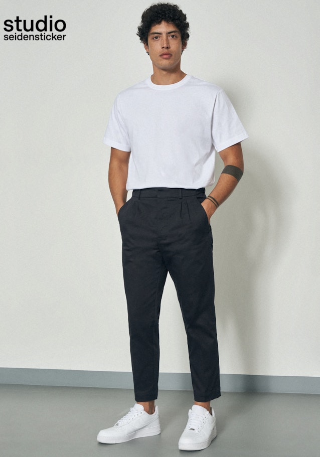 Regular Pantalon chino Uni in Bleu Foncé | Seidensticker Onlineshop