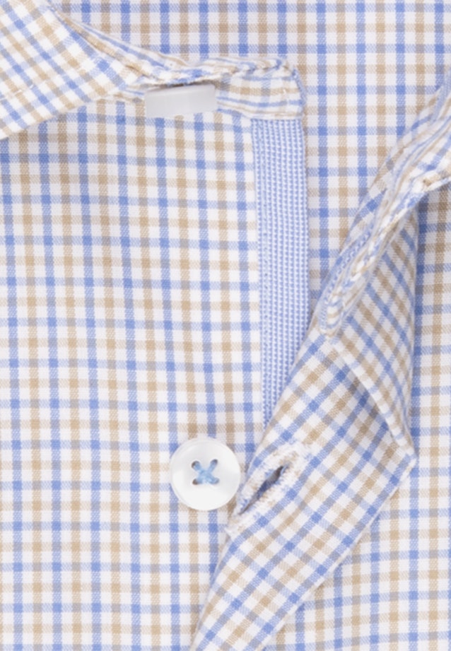 Non-iron Popeline korte arm Business overhemd in Comfort with Kentkraag in Bruin |  Seidensticker Onlineshop