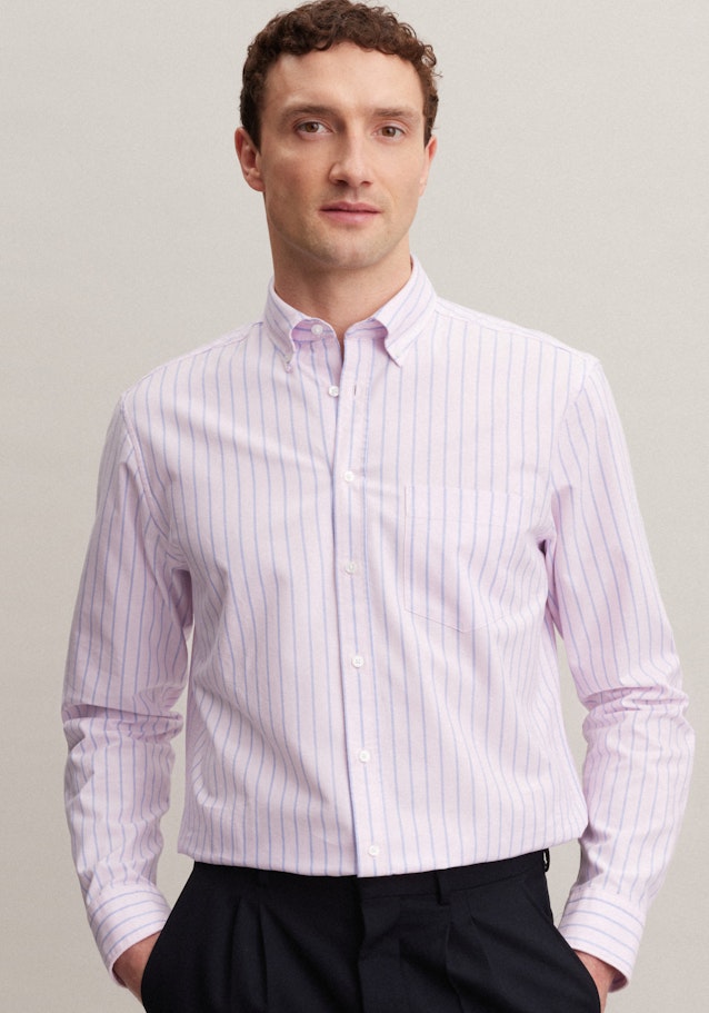 Oxford Business Hemd in Regular mit Button-Down-Kragen in Rosa/Pink | Seidensticker Onlineshop