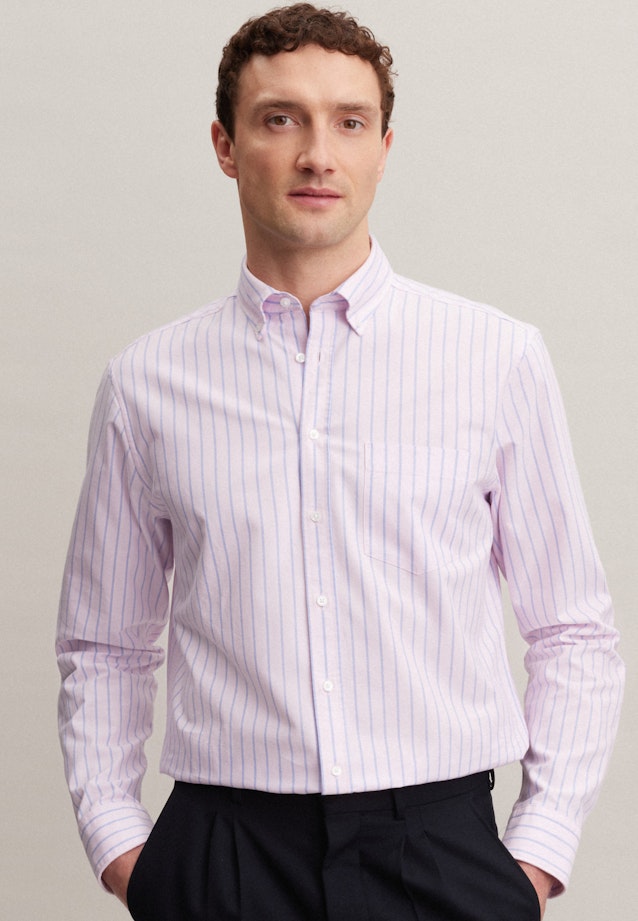 Business overhemd in Regular with Button-Down-Kraag in Roze/Pink | Seidensticker Onlineshop
