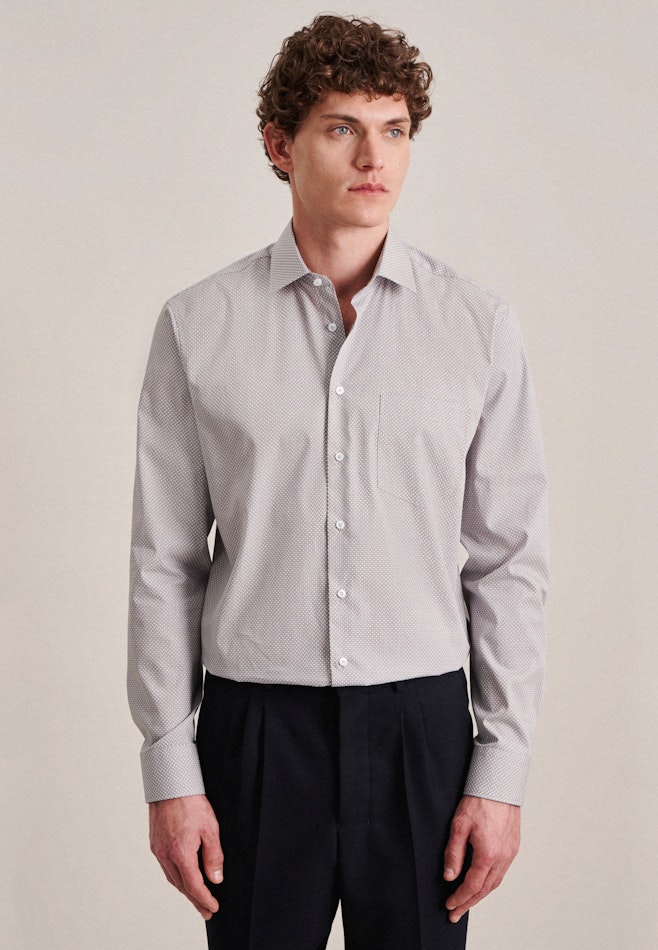 Business Shirt in Regular with Kent-Collar in Brown | Seidensticker online shop