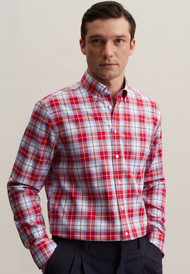 Non-iron Twill Business Shirt in Regular with Button-Down-Collar