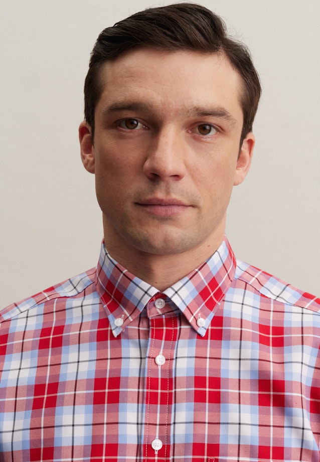 Non-iron Twill Business Shirt in Regular with Button-Down-Collar in Red |  Seidensticker Onlineshop