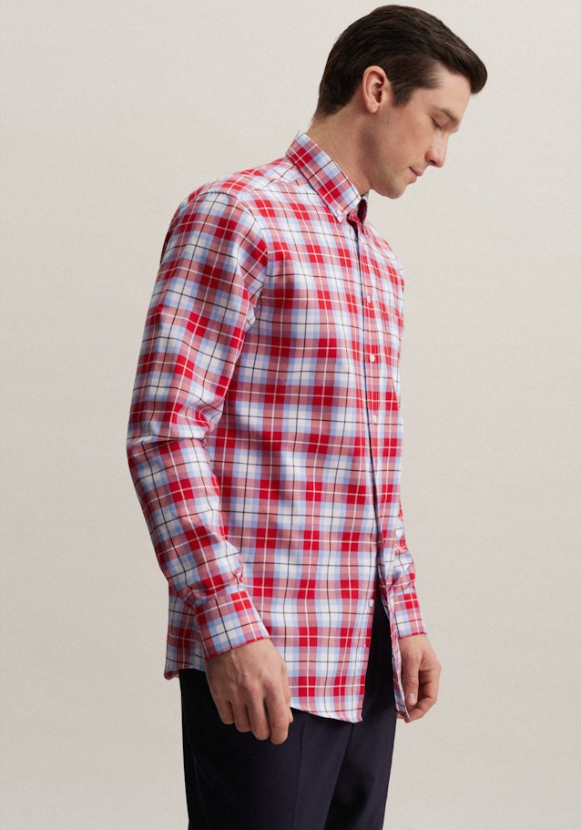 Bügelfreies Twill Business Hemd in Regular mit Button-Down-Kragen in Rot |  Seidensticker Onlineshop