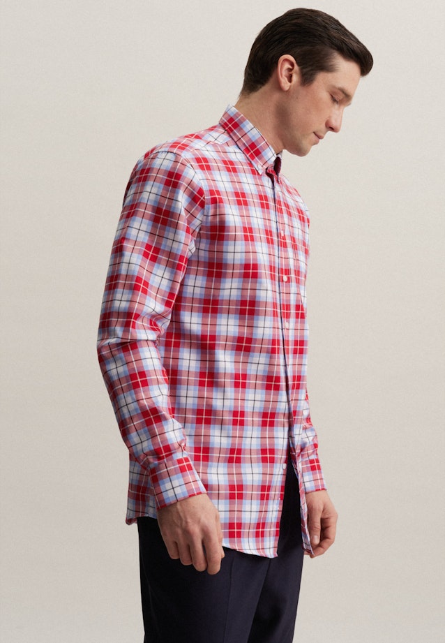 Non-iron Twill Business Shirt in Regular with Button-Down-Collar in Red |  Seidensticker Onlineshop