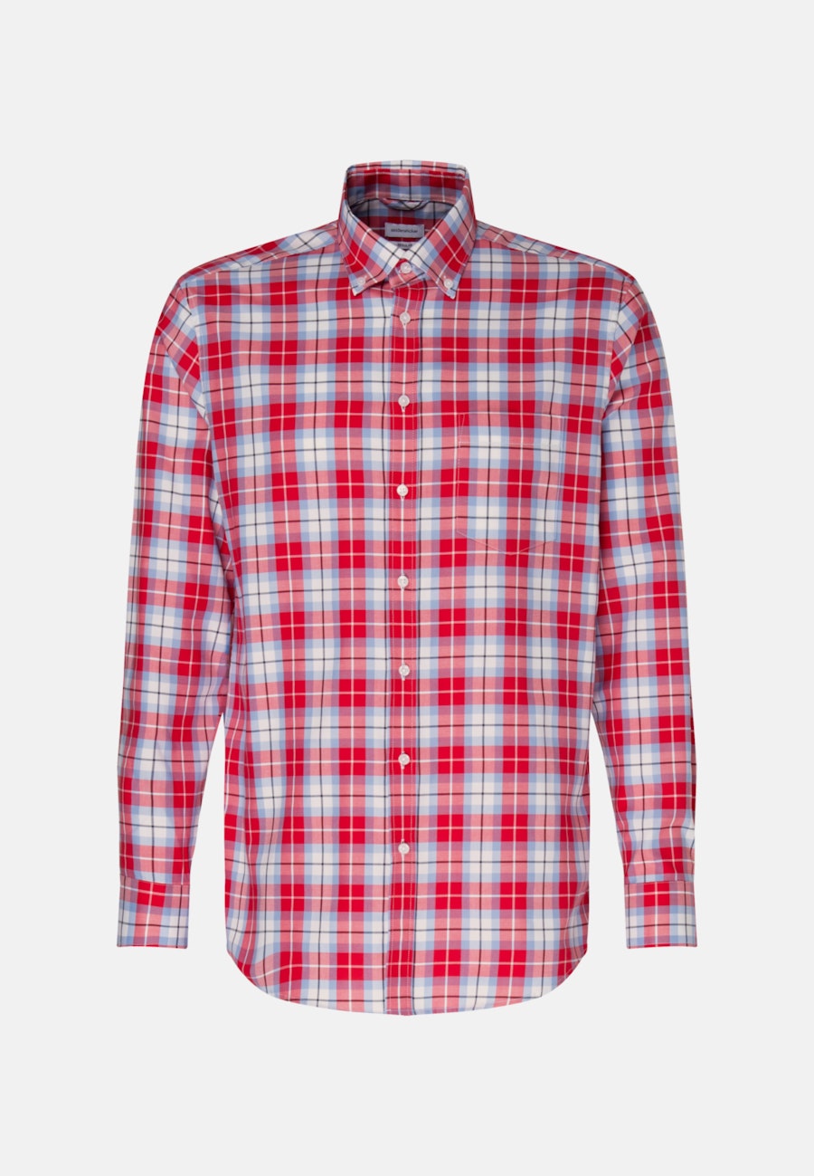 Bügelfreies Twill Business Hemd in Regular mit Button-Down-Kragen in Rot |  Seidensticker Onlineshop