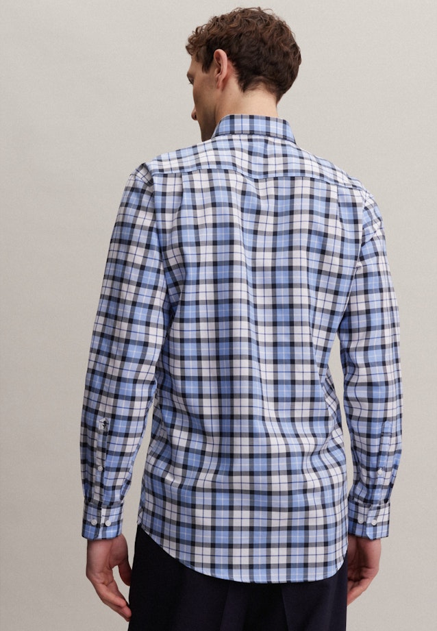 Non-iron Twill Business overhemd in Regular with Button-Down-Kraag in Donkerblauw |  Seidensticker Onlineshop