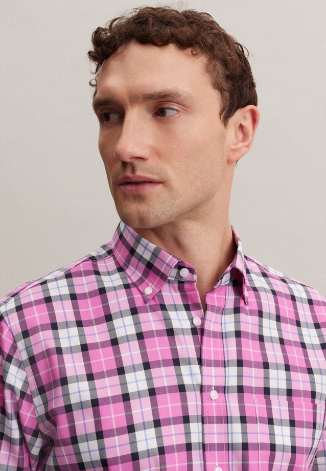 Regular Business Hemd Karo in Rosa/Pink |  Seidensticker Onlineshop
