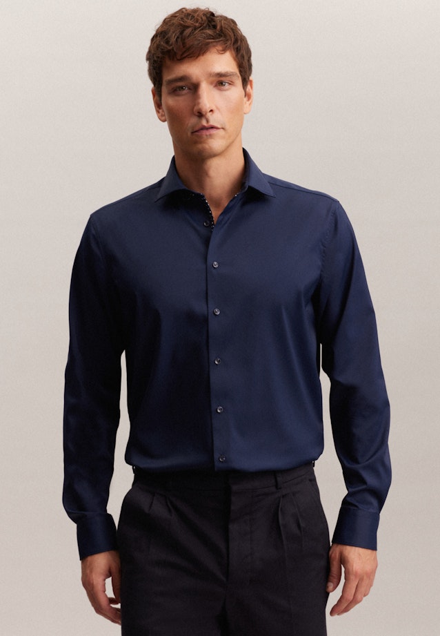 Regular Performance-Hemd Uni in Dunkelblau |  Seidensticker Onlineshop