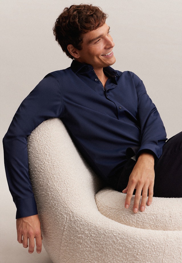 Regular Performance-Hemd Uni in Dunkelblau |  Seidensticker Onlineshop