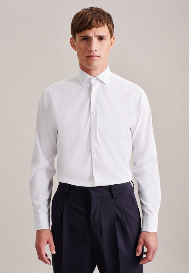 Regular Chemise Performance Uni in Blanc |  Seidensticker Onlineshop