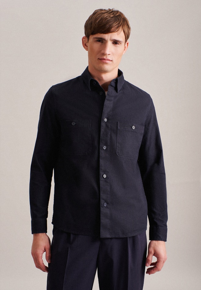 Collar Overshirt in Dark Blue | Seidensticker online shop