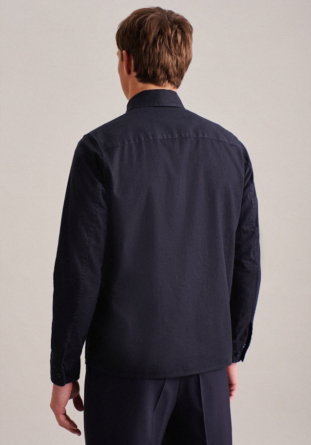 Regular Surchemise Uni in Bleu Foncé | Seidensticker Onlineshop