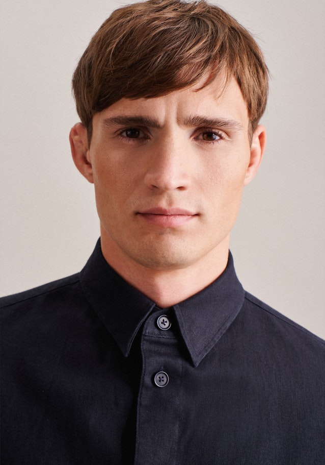 Regular Surchemise Uni in Bleu Foncé | Seidensticker Onlineshop