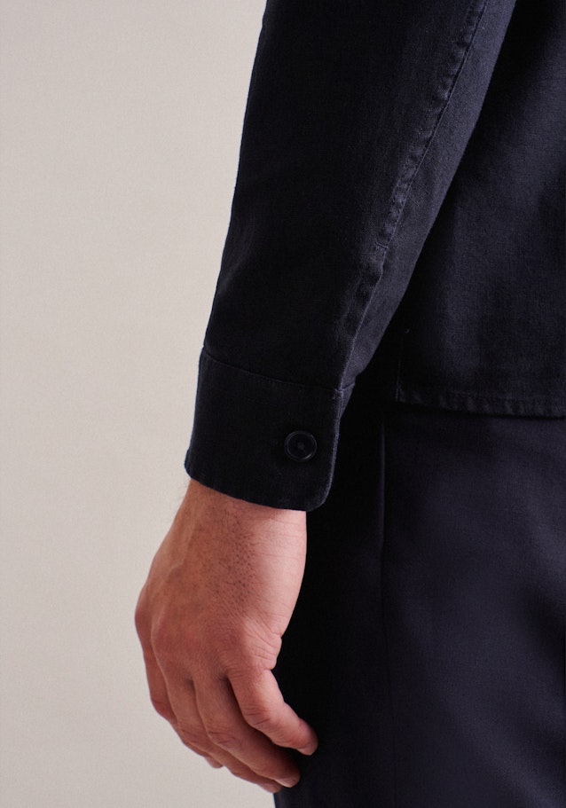 Regular Surchemise Uni in Bleu Foncé | Seidensticker Onlineshop