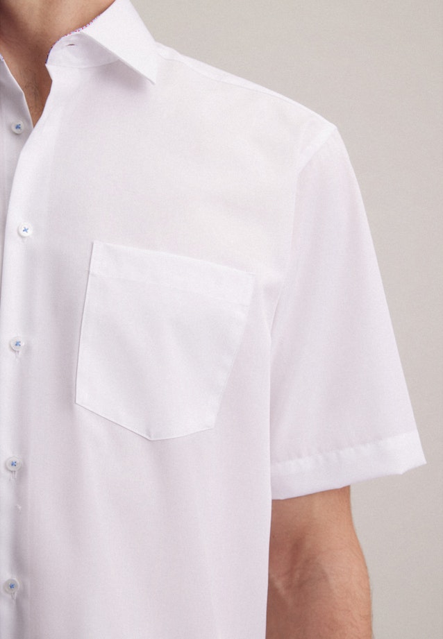 Non-iron Popeline korte arm Business overhemd in Comfort with Kentkraag in Wit |  Seidensticker Onlineshop