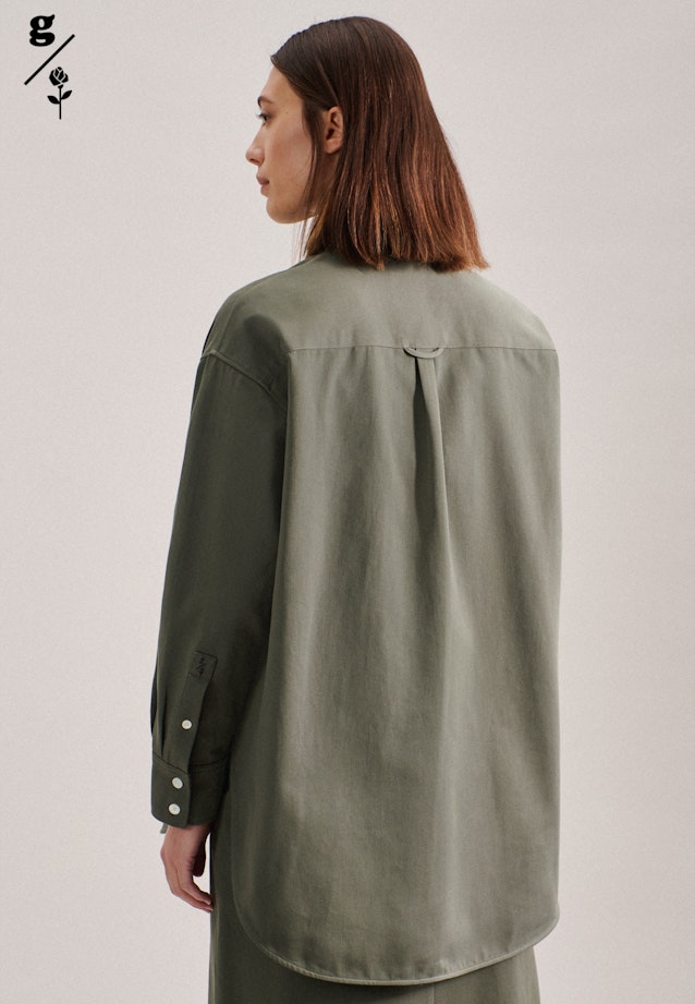 Collar Long Blouse in Green |  Seidensticker Onlineshop