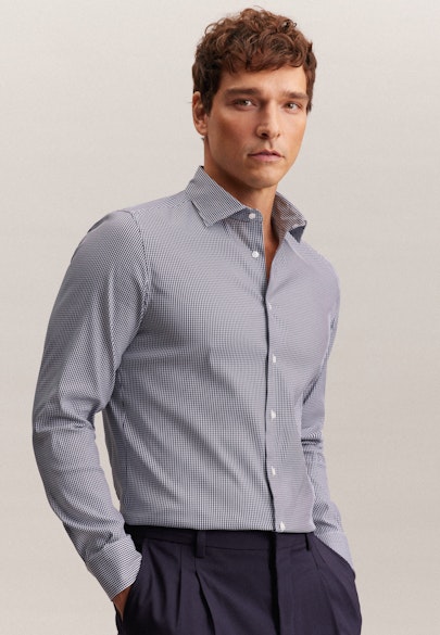 Slim Performance-Hemd Karo in Dunkelblau |  Seidensticker Onlineshop